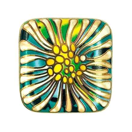 Shilpware Ceramic Square Knobs Drawer Pulls for Cabinets and Home Kitchen (42mm, Gold Multicolour ) Ceramic Square Knob-130048DN3