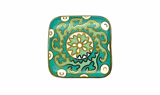 Shilpware Ceramic Square Knobs Drawer Pulls for Cabinets and Home Kitchen (42mm, Gold Multicolour ) Ceramic Square Knob