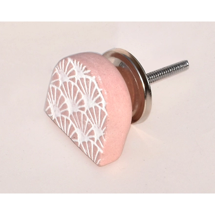 SHILPWARE Half Moon Shape Matte Terracotta Ceramic Cabinet Handmade/Designer and traditional Drawer Knob-130025PK