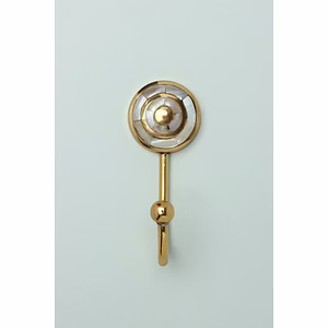 Shilpware MOTHER OF PEARL PATTERNED GOLD BRASS COAT HOOK