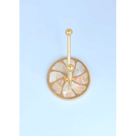 SHILPWARE MOTHER OF PEARL GOLD BRASS CIRCLE Single/DOUBLE END Towel  HOOK-DN1-2