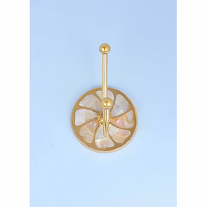 SHILPWARE MOTHER OF PEARL GOLD BRASS CIRCLE Single/DOUBLE END Towel  HOOK