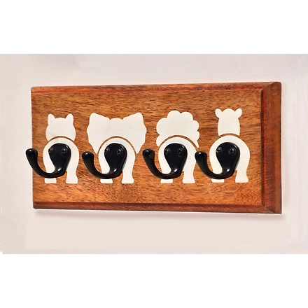 SHILPWARE Animal Printed Wooden Handmade/Designer and Traditional Hook Set-110067-DN1