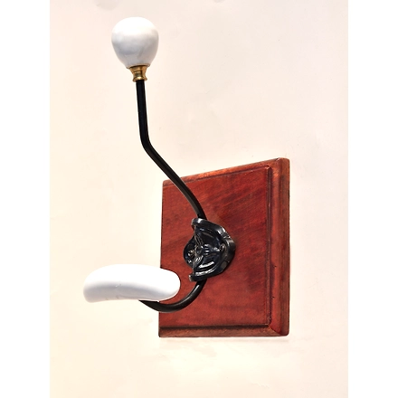 SHILPWARE Wooden with Ceramic Coat Handmade/Designer and Traditional Hook-DN1-1