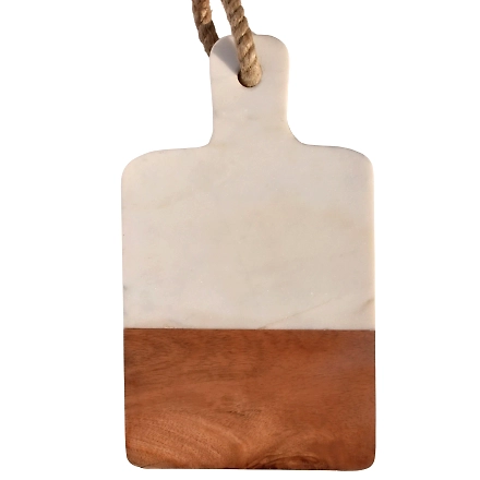 SHILPWARE Cheese &amp; Bread Board Marble with Wood Designer and Traditional-150005WE-DN1