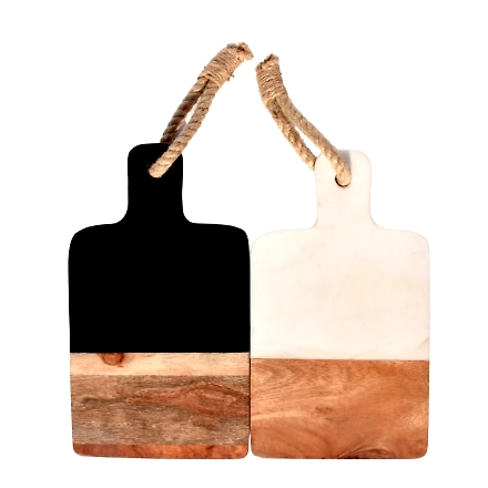 SHILPWARE Cheese &amp; Bread Board Marble with Wood Designer and Traditional-DN1-2