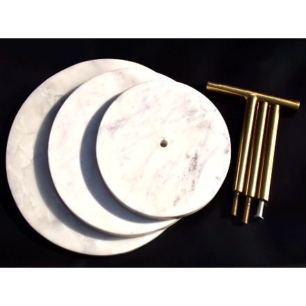 SHILPWARE Cupcake Stand/3 TIER Dessert Stand Marble with gold Fitting-White-4