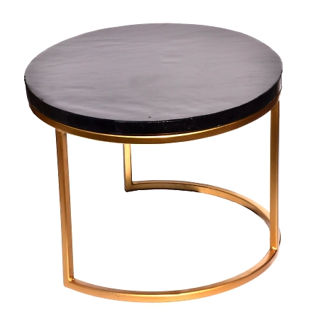 SHILPWARE PIZZA Cake stand Marble Round with golden fitting-White-Large-4