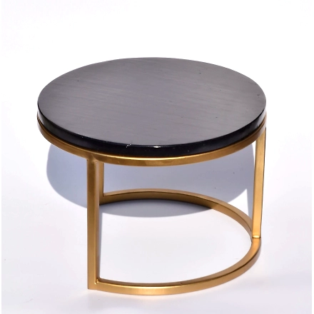 SHILPWARE PIZZA Cake stand Marble Round with golden fitting-150009SL