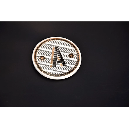 SHILPWARE PUB BLACK AND GOLD TILE MONOGRAM ALPHABET INITIAL COASTERS-B-7