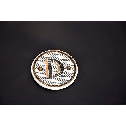 SHILPWARE PUB BLACK AND GOLD TILE MONOGRAM ALPHABET INITIAL COASTERS-140012D