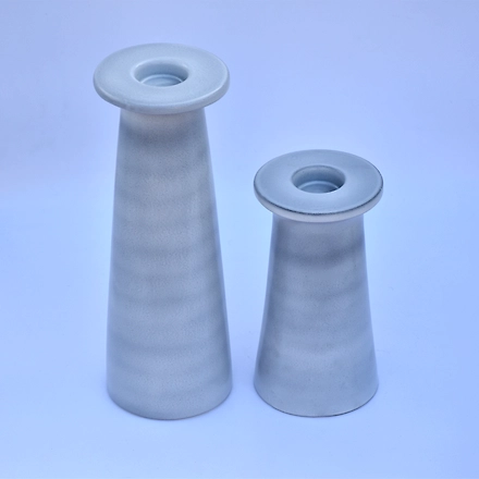 SHILPWARE Pillar Ceramic Candle Holders-GREY S-1