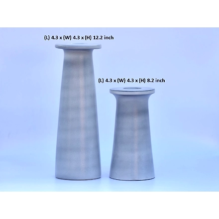 SHILPWARE Pillar Ceramic Candle Holders-GREY S-5