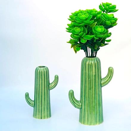 SHILPWARE Cactus Ceramic Vases Modern Flower-GREEN-1