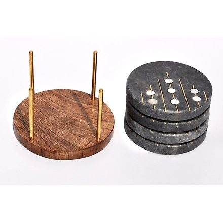 Shilpware Marble with Gold Inlay Coasters Handmade/Designer and Traditional Round Coasters-4