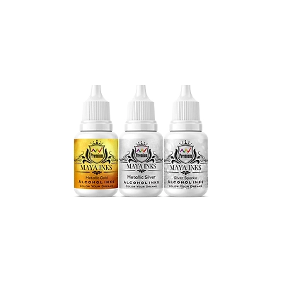 Alcohol inks set of 3 metallic colors GSS-8640f2af02f2aec0