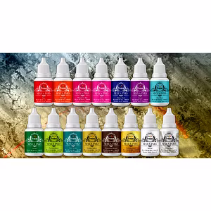 Alcohol inks set of 15 colors metallic