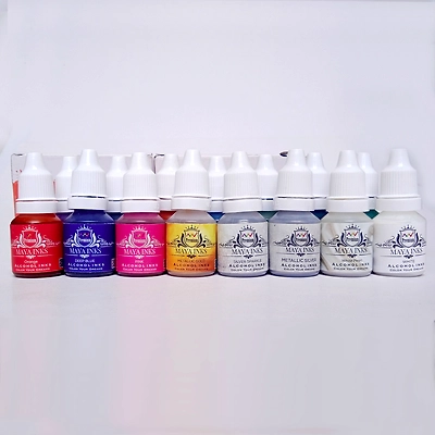 Alcohol inks set of 15 colors metallic-2