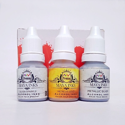 Alcohol inks set of 3 metallic colors GSS-3