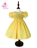 Baby Yellow & White Checked Hand Smocked Hand Embroidered Baby Girl Dress with Peter Pan Collar for Birthdays, Weddings & Photoshoots