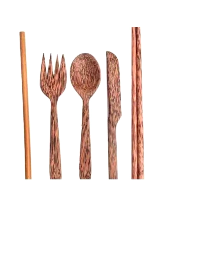 Coconut Shells Cutleries Set (1 Spoon + 1 Fork)-2