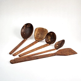 Kala Sanskruti Coir Products Pvt.Ltd. COCONUT COOKING SPOON SET (5 PIECES)