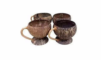 COCONUT SHELL CUPS (SET OF 2 CUPS)