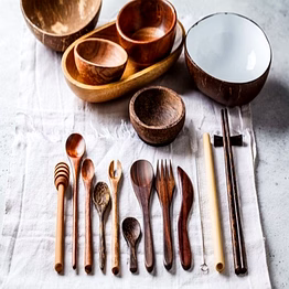 kala sanskruti coir products pvt.ltd. coconut masala spoon (set of 6)