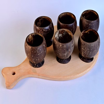 kala sanskruti coir products pvt.ltd. coconut shot glass (80- 100 ml, 1 piece)