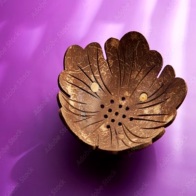 kala sanskruti coir products pvt.ltd. coconut shell soap dish (set of 2)