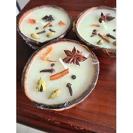 Kala Sanskruti Coir Products Pvt.Ltd. COCONUT CANDLE WITH SPICES
