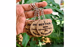 CUSTOMIZED COCONUT KEYCHAIN (ENGRAVING ONLY FOR REFERENCE)
