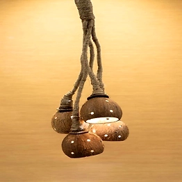 Kala Sanskruti Coir Products Pvt.Ltd. COCONUT NIGHT LAMP WITH BULB