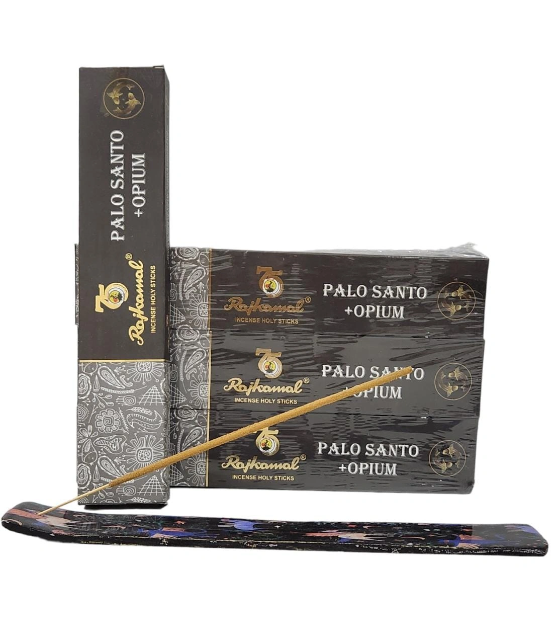 Rajkamal Premium Holy Incense Sticks Palo Santo &amp; Opium Pack Of 12-11941946