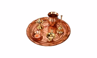 Copper Pooja Thali Set