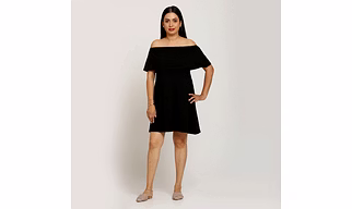 HDMW  213- 05 Gigi Off Shoulder Black Short Dress