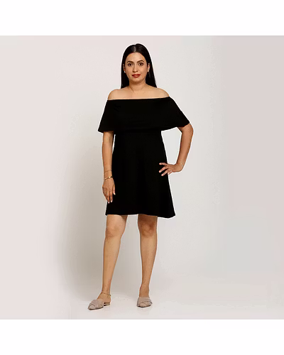 HDMW  213- 05 Gigi Off Shoulder Black Short Dress-11938114