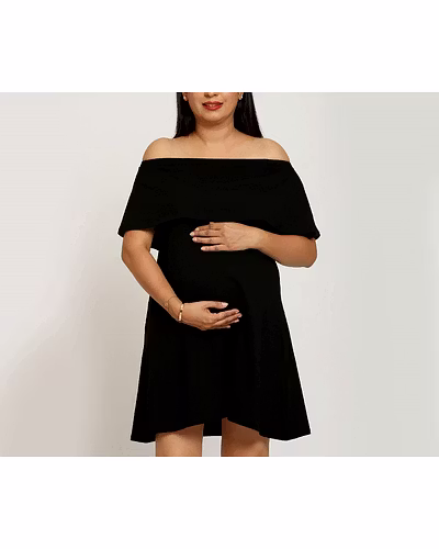 HDMW  213- 05 Gigi Off Shoulder Black Short Dress-1