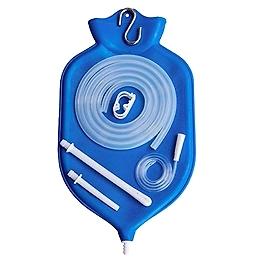NaturoFloPlus Enema Bag Kit - 4 Quart - Blue