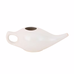 classico leak proof ceramic neti pot - white