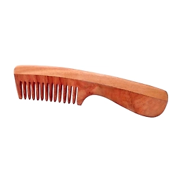 PureTress Neem Wood Wide Tooth Comb with Handle