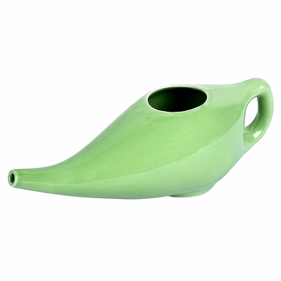 classico green ceramic neti pot