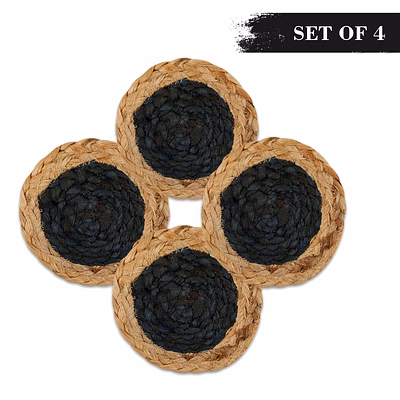 jute coaster set for cups / glasses – 4 pcs. set