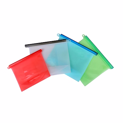 silicone food storage bag - 1 medium + 1 large