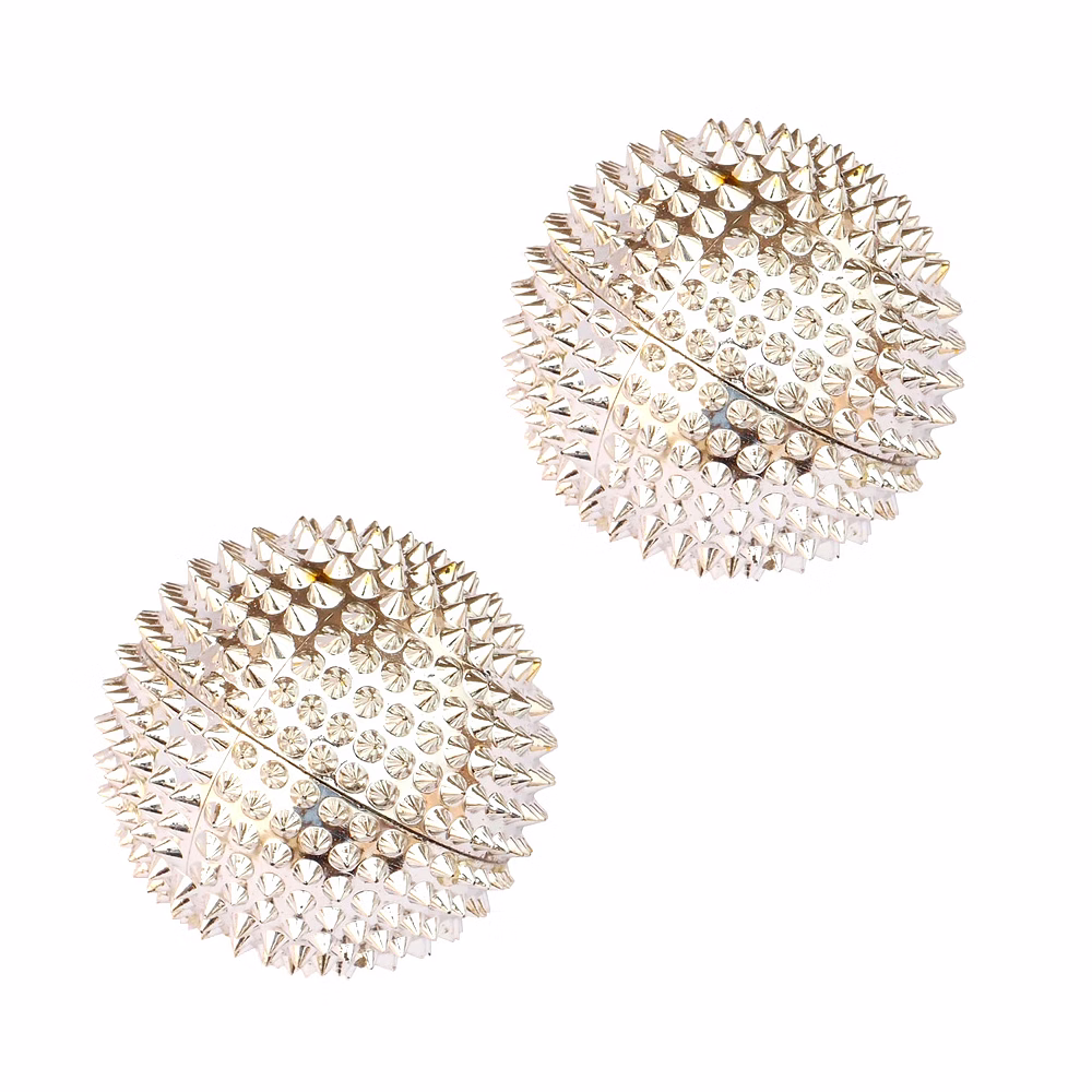 spike acupressure balls - silver - set of 2