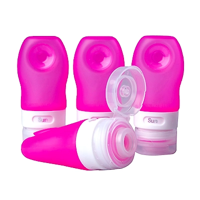 Travel Bottle - Silicone - Pink - Set of 4
