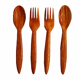 neem wood cutlery set - adult