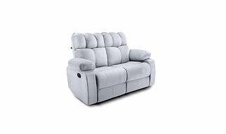 Helios Recliner Sofa 2 Seater 1 Year Warranty Manual for Home Relax (Suede Fabric,Grey)