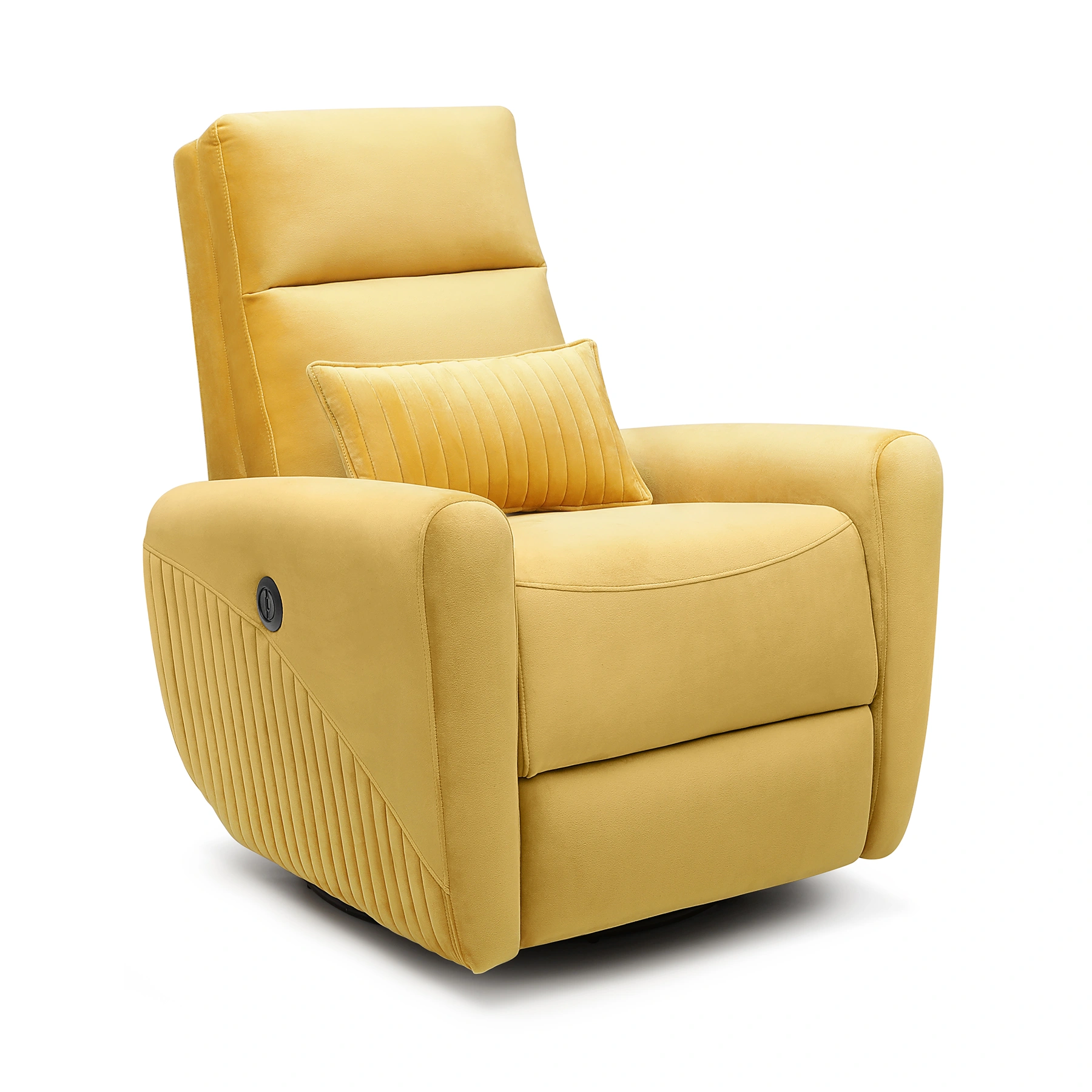 Nirvana Recliner Sofa 1 Seater 5 Year Warranty motorized with Swivel Glider Recliner(Porsche,Yellow)-1