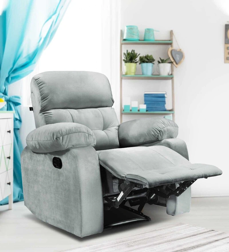 Avion Manual Single Seater Recliner for home relax 1 Year Warranty (Grey)-1